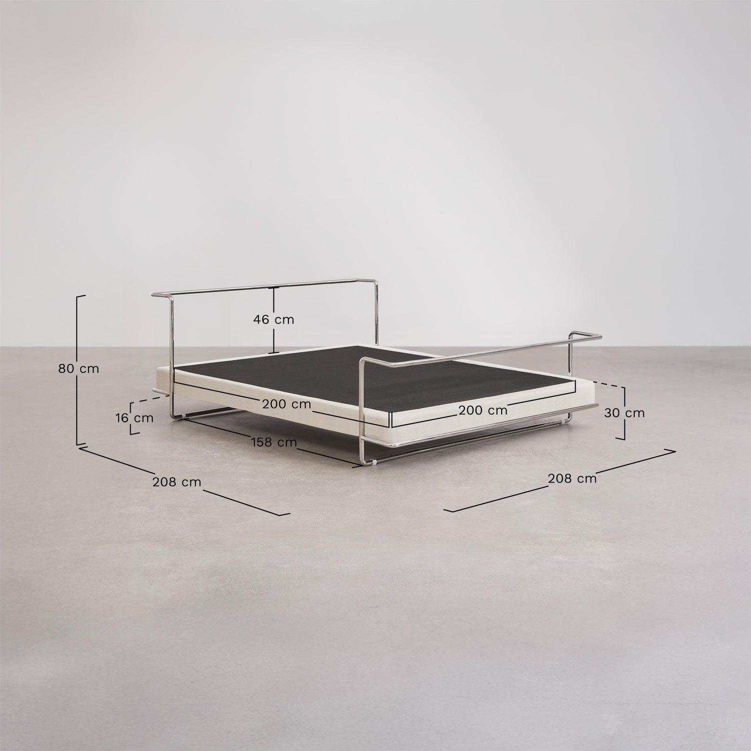 Igone stainless steel bed, medidas