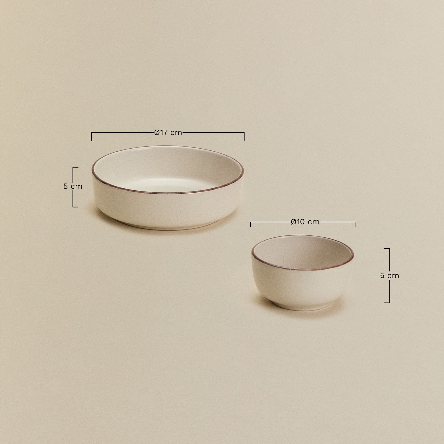 Set of 2 Ronilena stoneware bowls, medidas