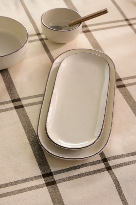 Set of 2 Ronilena stoneware trays