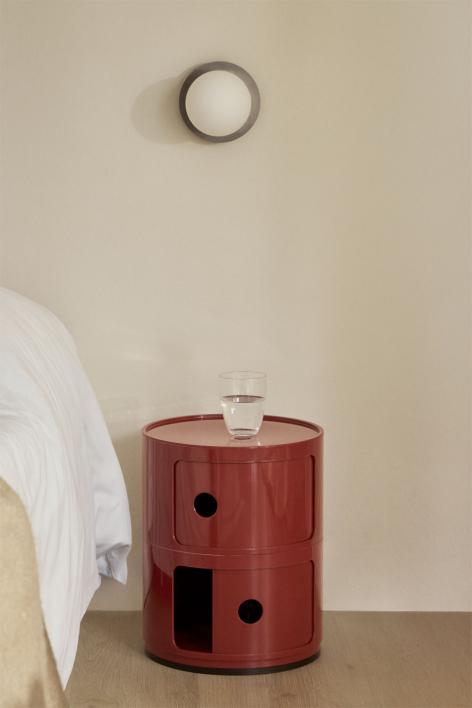 Round bedside table Ø30 cm with shelves Babel - Wine Red