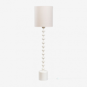 Alieta Linen Floor Lamp Gardenia White - Sklum