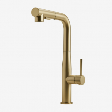 Outdoor Kitchen Faucet With High Pull-out Spout In Stainless Steel Olyt Golden - Sklum