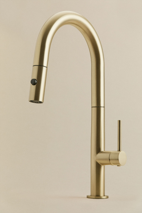 Outdoor kitchen faucet with high pull-out spout in stainless steel Eryne