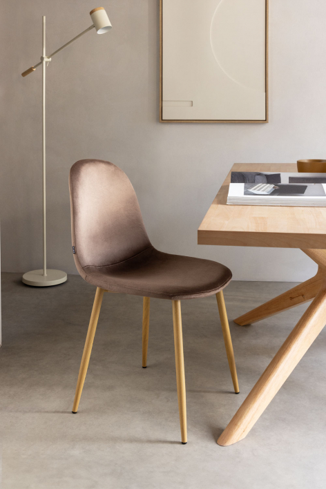 Glamm upholstered dining chair - Natural wood