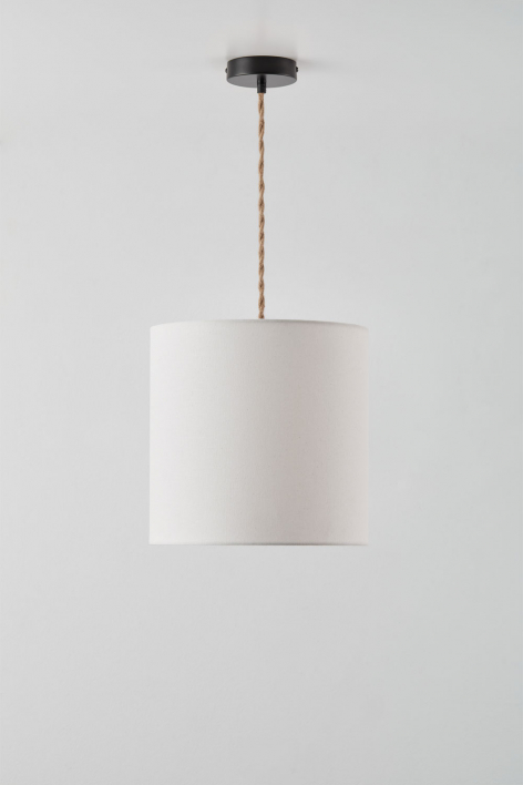 Arlina fabric pendant ceiling lamp - Natural - Black