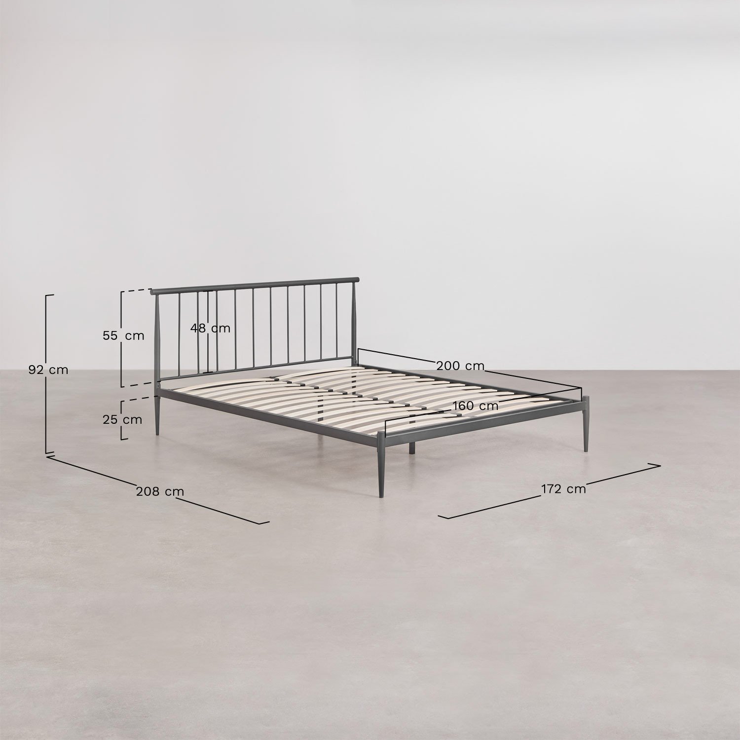 Amaia iron bed, medidas