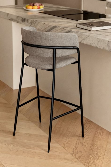 Nalon upholstered high stool - Fabric Sand Brown