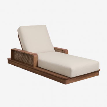 Noira Acacia Wood Sun Lounger Acacia Brown - Sklum