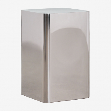 Square Steel Bedside Table Loraq Grey Steel & 30 X30 Cm - Sklum