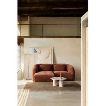 Left Modular 2-piece Chaise Longue Sofa In Coquette Chenille Rust Brown Chenille - Sklum