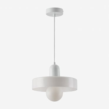 Jaxal Hanging Ceiling Lamp In Glass And Iron White - Sklum