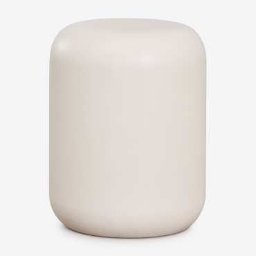 Pack Of 2 Round Bedside Tables Ø35 Cm In Fonelas Cement Tapioca Beige - Sklum