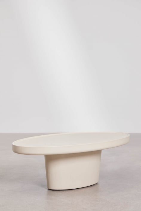 Oval garden coffee table 110x60 cm in Darwys cement