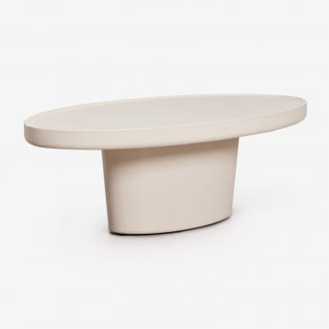 Oval Coffee Table 110x60 Cm In Darwys Cement Tapioca Beige - Sklum