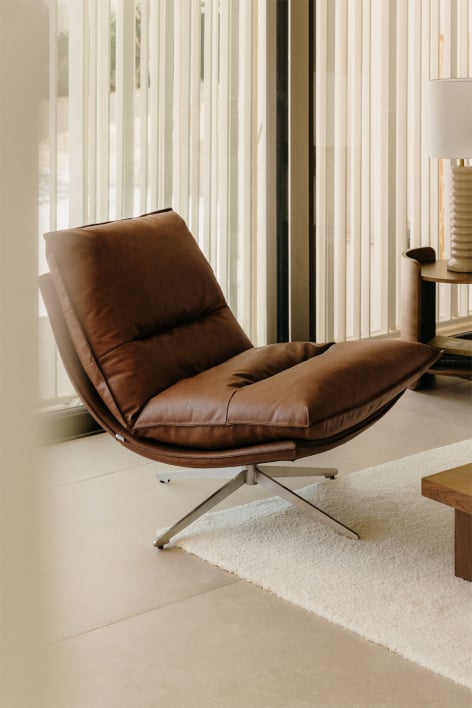 Sisko swivel armchair in faux leather