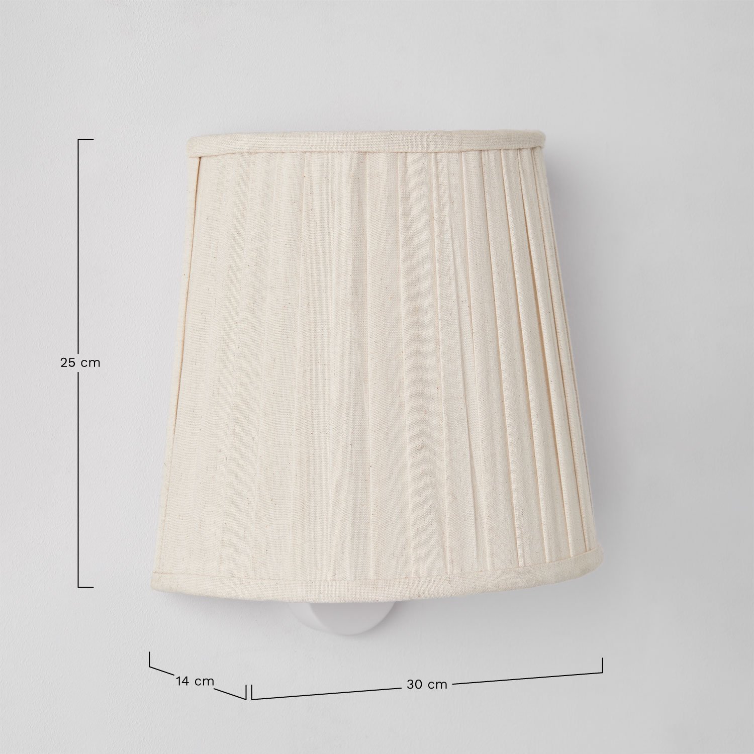 Juliana linen effect fabric wall sconce, medidas