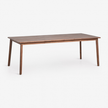 Kaela Acacia Wood Rectangular Garden Table Dark Acacia Brown & 220 X 100 Cm - Sklum