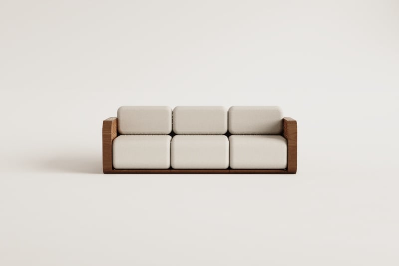 3-seater garden sofa in Noira acacia wood