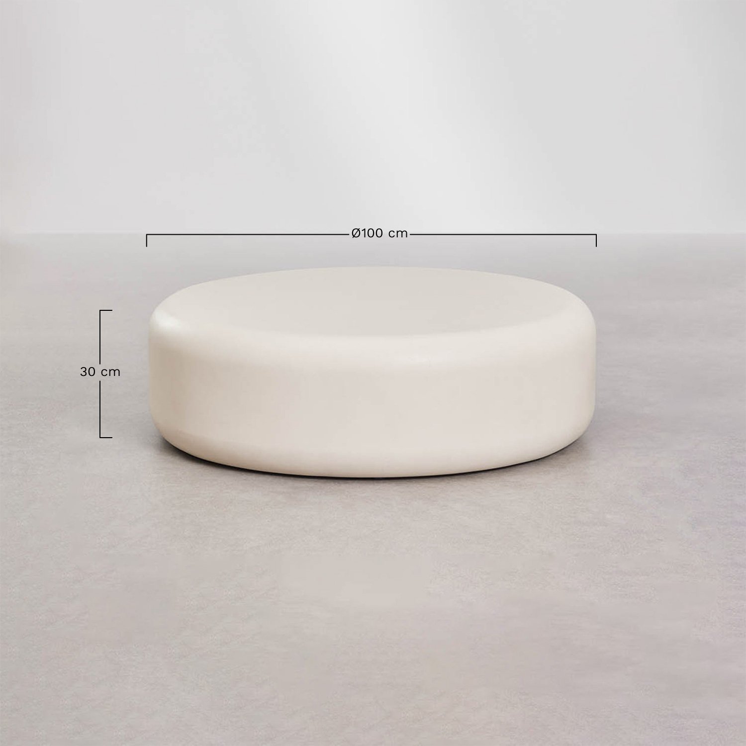 Fonelas round Ø100 cm cement garden coffee table, medidas