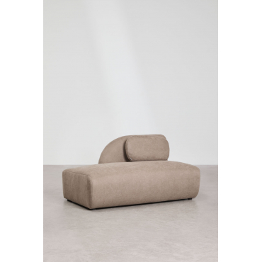 Left Chaise Module For Coquette Modular Sofa In Chenille Chenille Brown Wheat - Sklum