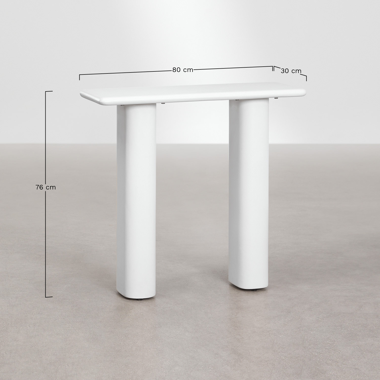 Rectangular console 80x30 cm in Tiena cement, medidas