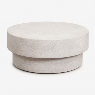 Selara Round Cement Coffee Table Ø90 Cm & Sand Grey - Sklum