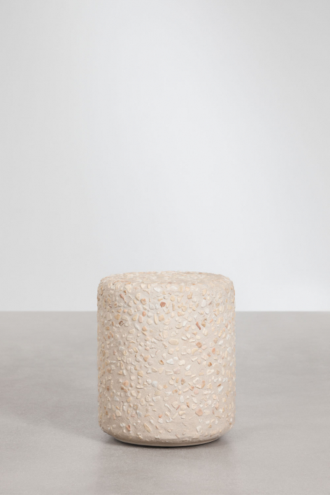 Pack of 2 round nightstands Ø35 cm in Elyndra cement