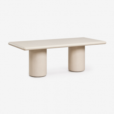 Rectangular 220x100 Cm Namara Cement Garden Table Tapioca Beige - Sklum