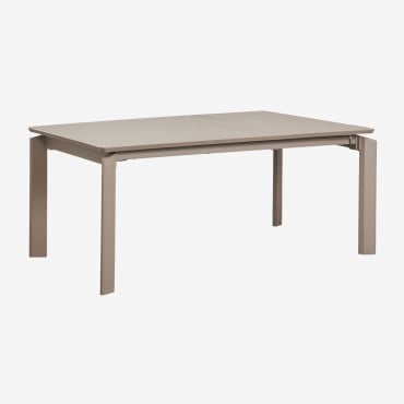 Rectangular Dining Table 180-240-300x100 Cm Extendable In Aluminum Milenca Moka Brown - Sklum