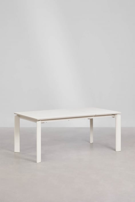 Rectangular dining table 180-300x100 cm extendable in aluminum Milenca