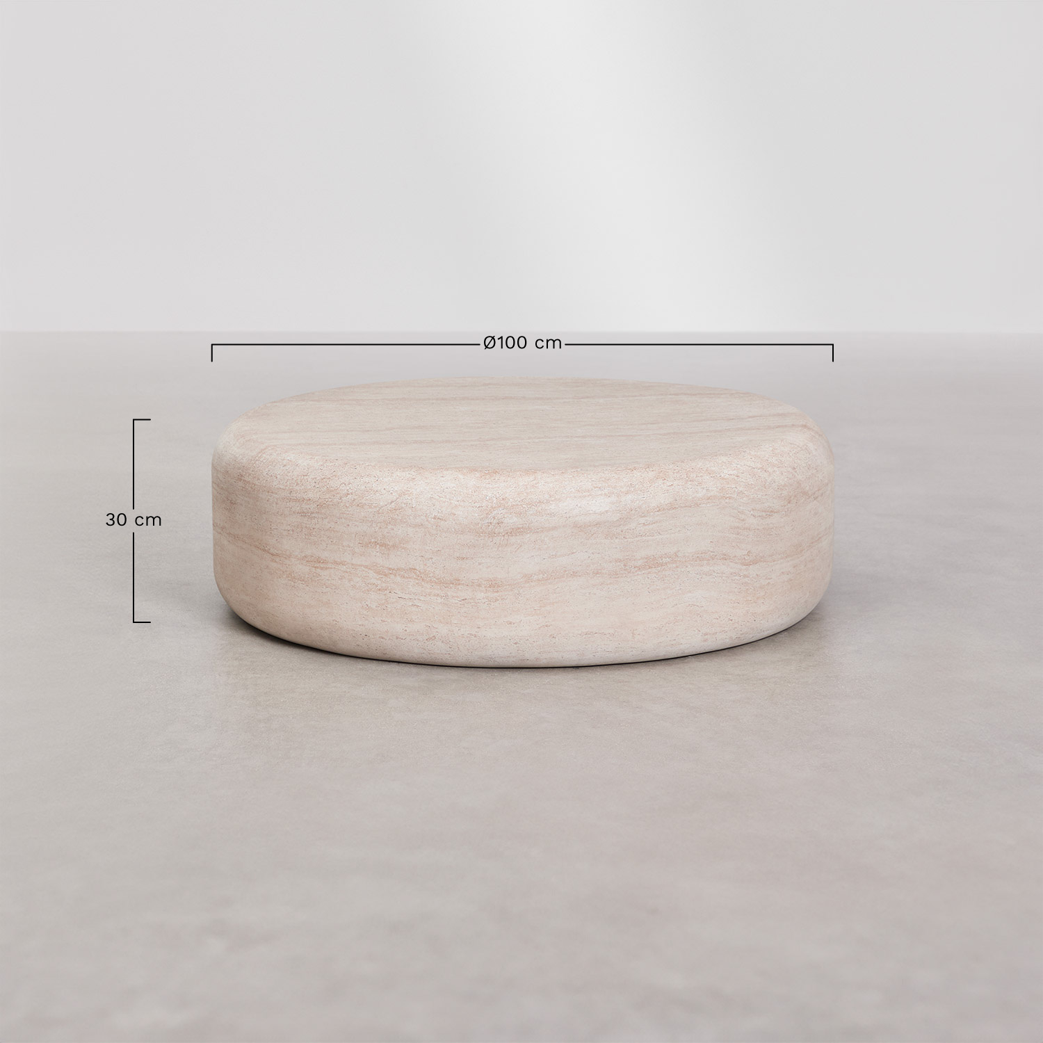 Set of 2 round cement garden coffee tables Fonelas, medidas