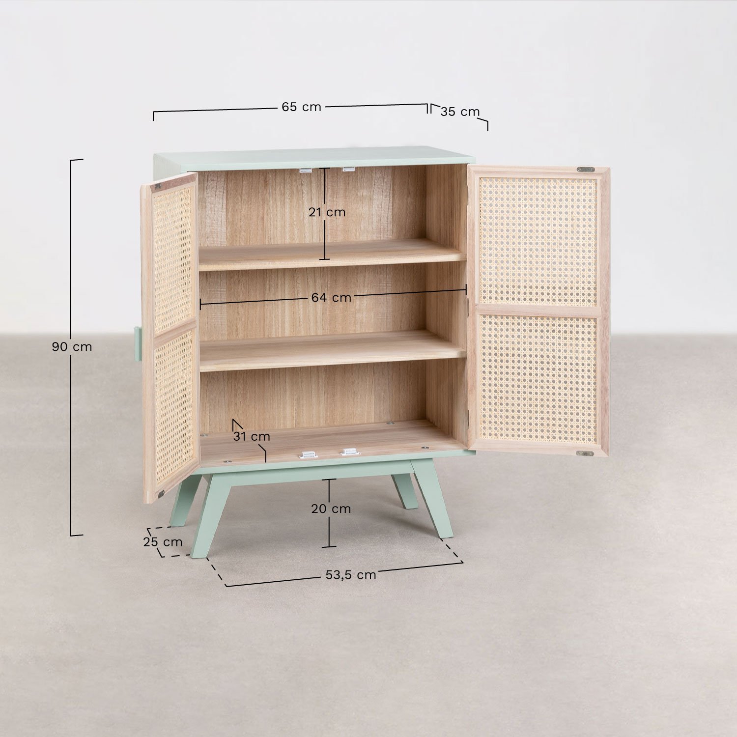 Ralik Colors Design 65x35 cm wooden sideboard, medidas