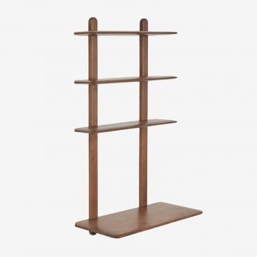 Veleta Wooden Desk With Shelf Dark Acacia Brown & ↔︎ 80 Cm - Sklum