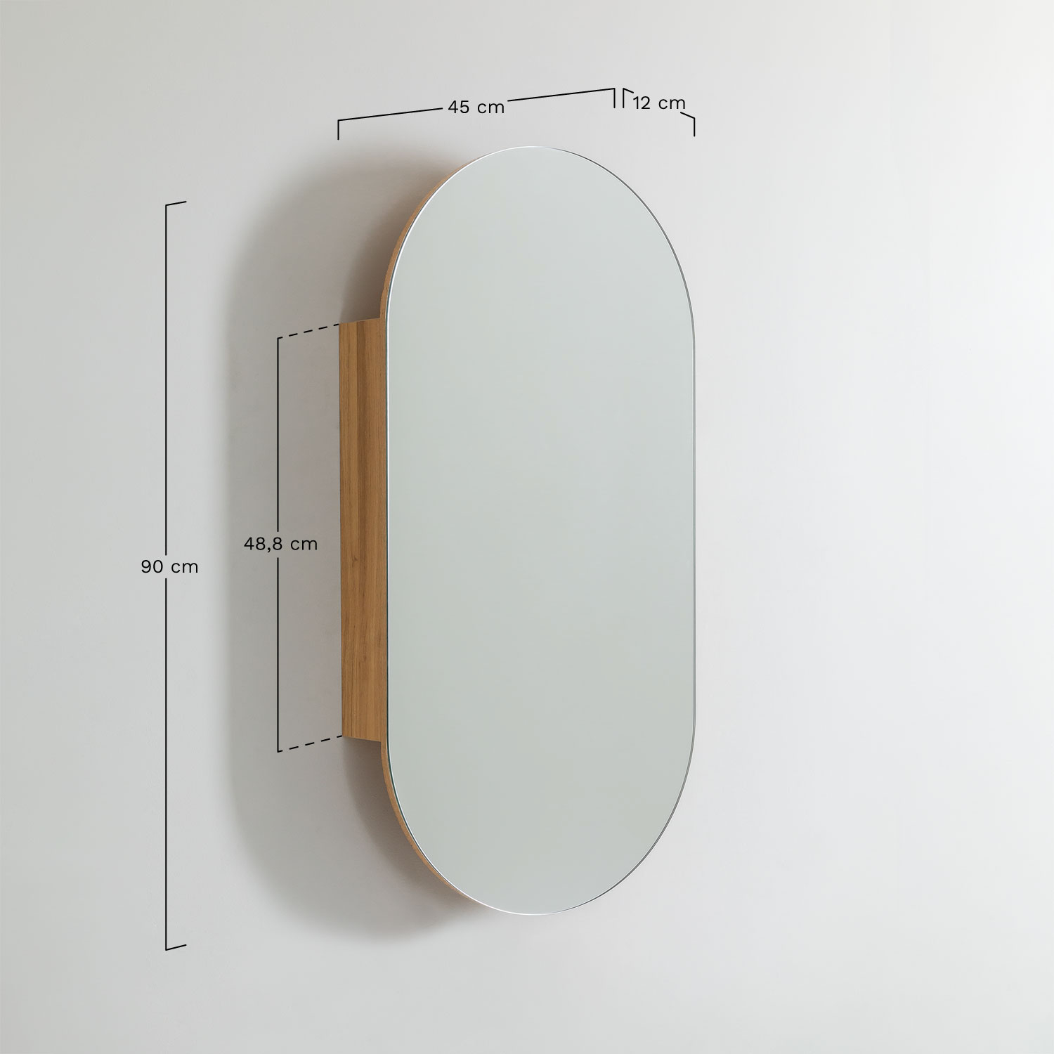 Narek suspended wooden bathroom furniture set with integrated sink, medidas