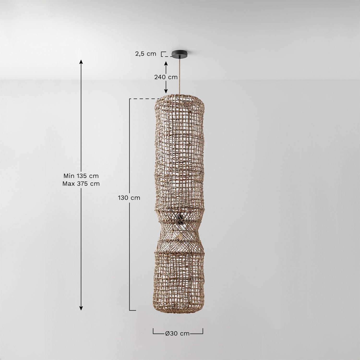 Aleida hanging ceiling lamp for outdoor use, medidas