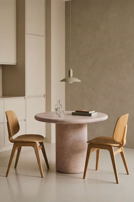 Emiria round cement dining table