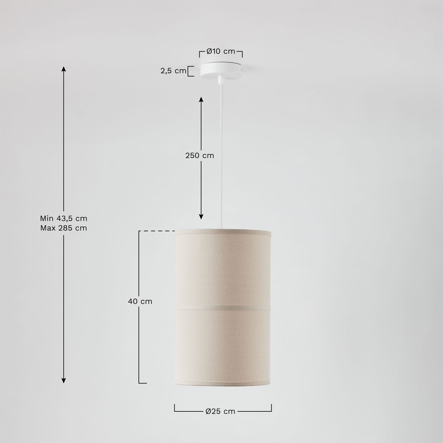Olinda ceiling lamp, medidas