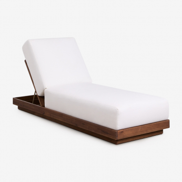 Acacia Wood Reclining Sun Lounger Lecia Dark Acacia Brown - Sklum