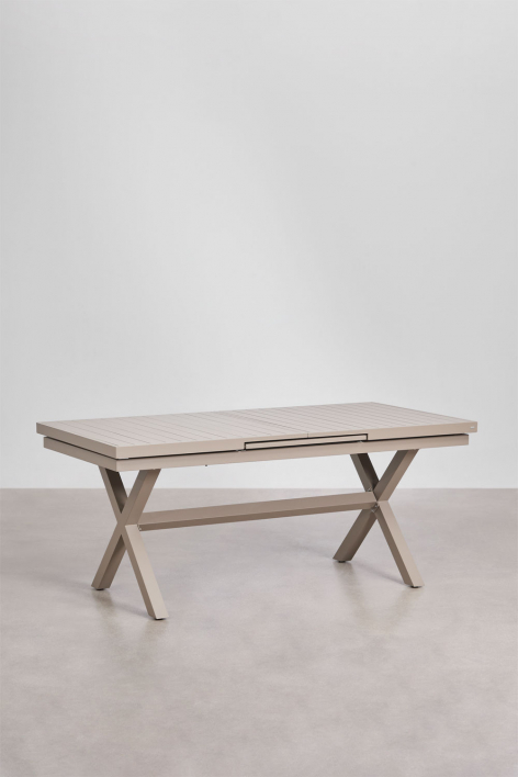Karena extendable rectangular garden table 180-240x90 cm aluminum - Moka Brown