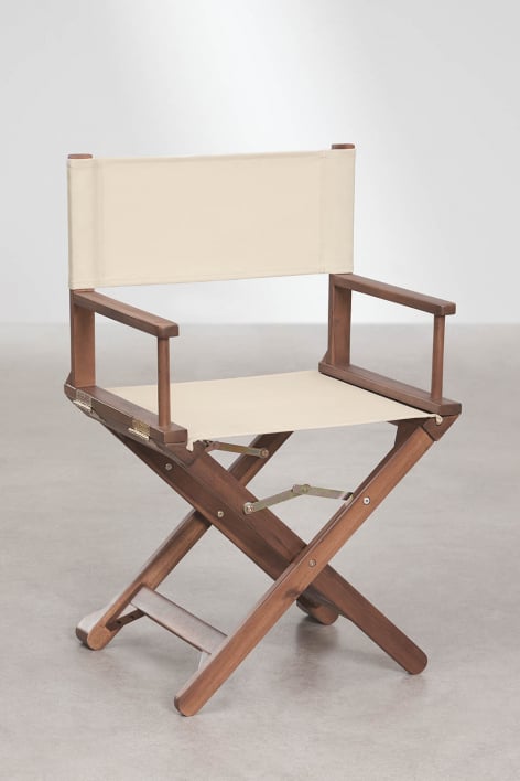 Ridley folding director's chair in acacia wood - Tapioca Beige