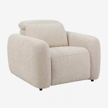 Pack Of 2 Upholstered Electric Recliner Armchairs Peggy Green Sage Bouclé - Sklum