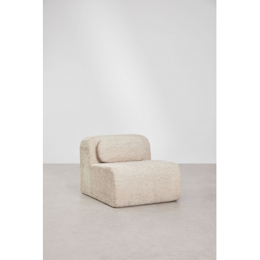 Central Module For Modular Sofa In Vacuum-packed Chenille Merida Thick Beige Tapioca Chenille - Sklum