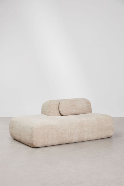 Left chaise module for modular sofa in vacuum-packed chenille Merida