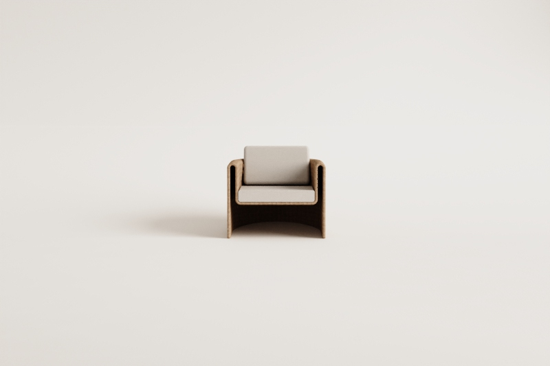 Lina armchair in steel and synthetic wicker