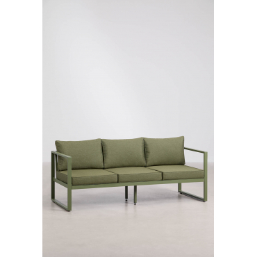 3-seater Lipov Aluminum Garden Sofa Deep Olive Green - Sklum