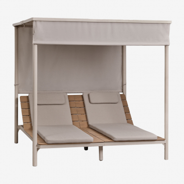 Reclining Balinese Bed In Acacia Wood And Steel Sirka Moka Brown - Sklum