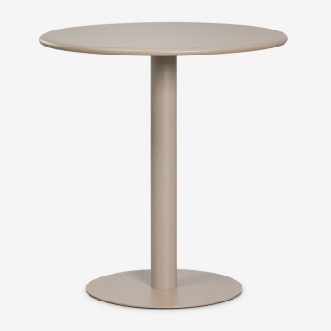 Mizzi Round Kitchen Table Ø70 Cm In Iron Moka Brown - Sklum