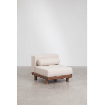 Central Module For Modular Garden Sofa In Acacia Edrien Acacia Brown - Sklum
