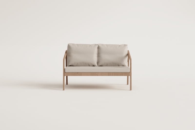 2-seater garden sofa in acacia wood Kaela
