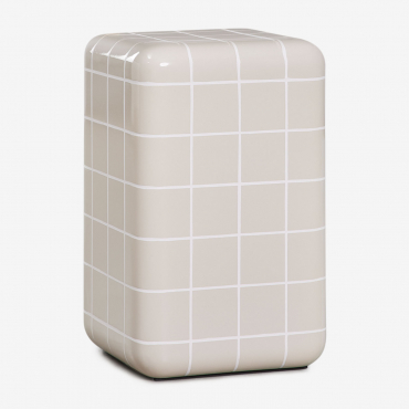 Square 30x30 Cm Bedside Table In Eleonor Tile Cement Look Tapioca Beige - Sklum